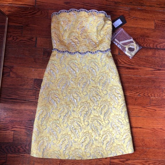 Gucci Dresses & Skirts - GUCCI Embellished Metallic Lurex Bustier dress - Size 38